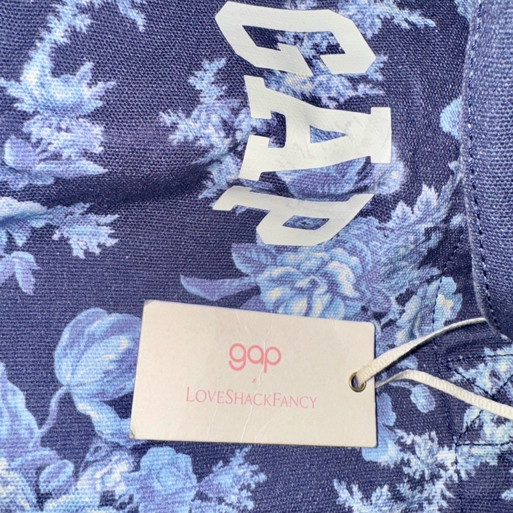 NWT GAP X LoveShackFancy Indigo Floral Tote Bag - Picture 4 of 9